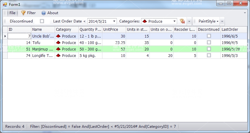 devexpress 界面 gridview