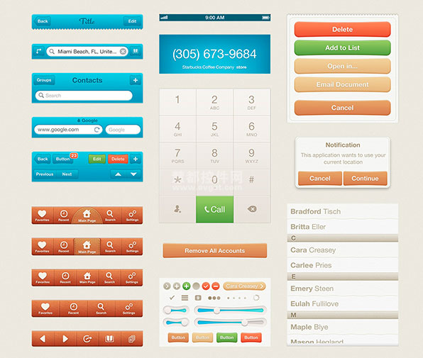 iPhone UI开发 Vintage iOS UI Kit
