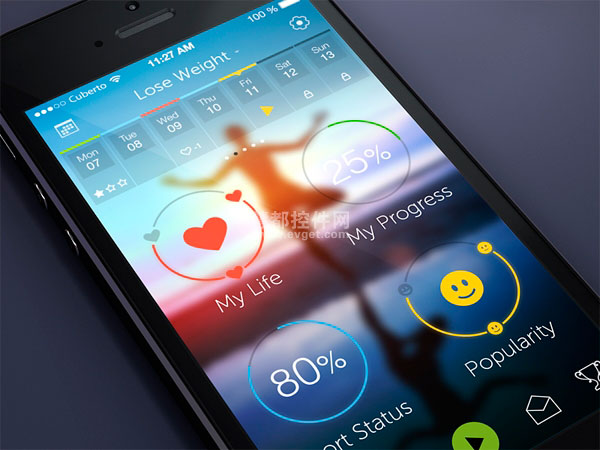 iPhone UI开发 WIP fitness app iOS 7