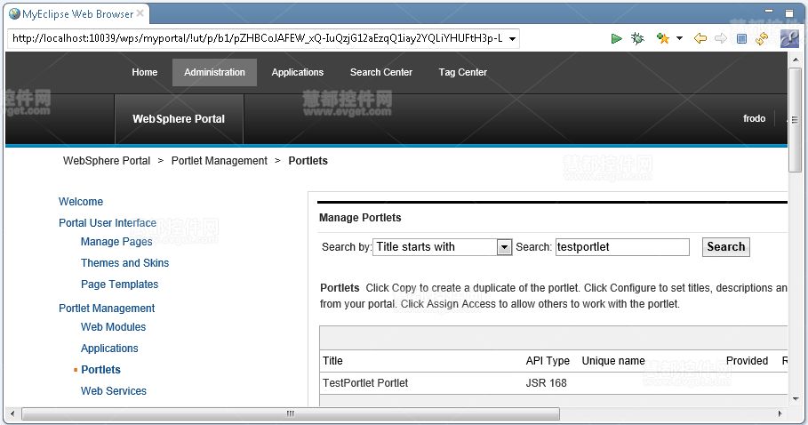 添加对MyEclipse WebSphere Portal Server支持