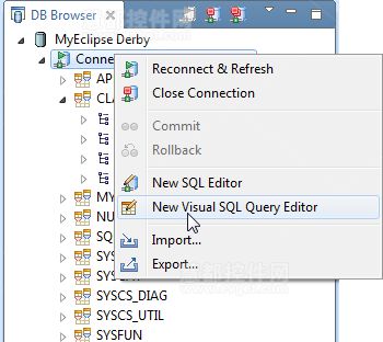 在MyEclipse中构建SQL查询语句