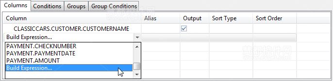 在MyEclipse中构建SQL查询语句