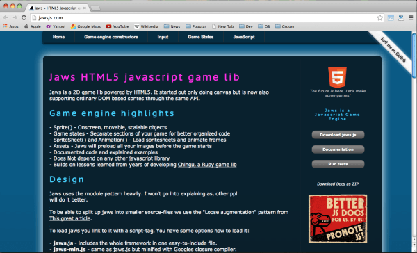 HTML5 和JavaScript 游戏引擎库