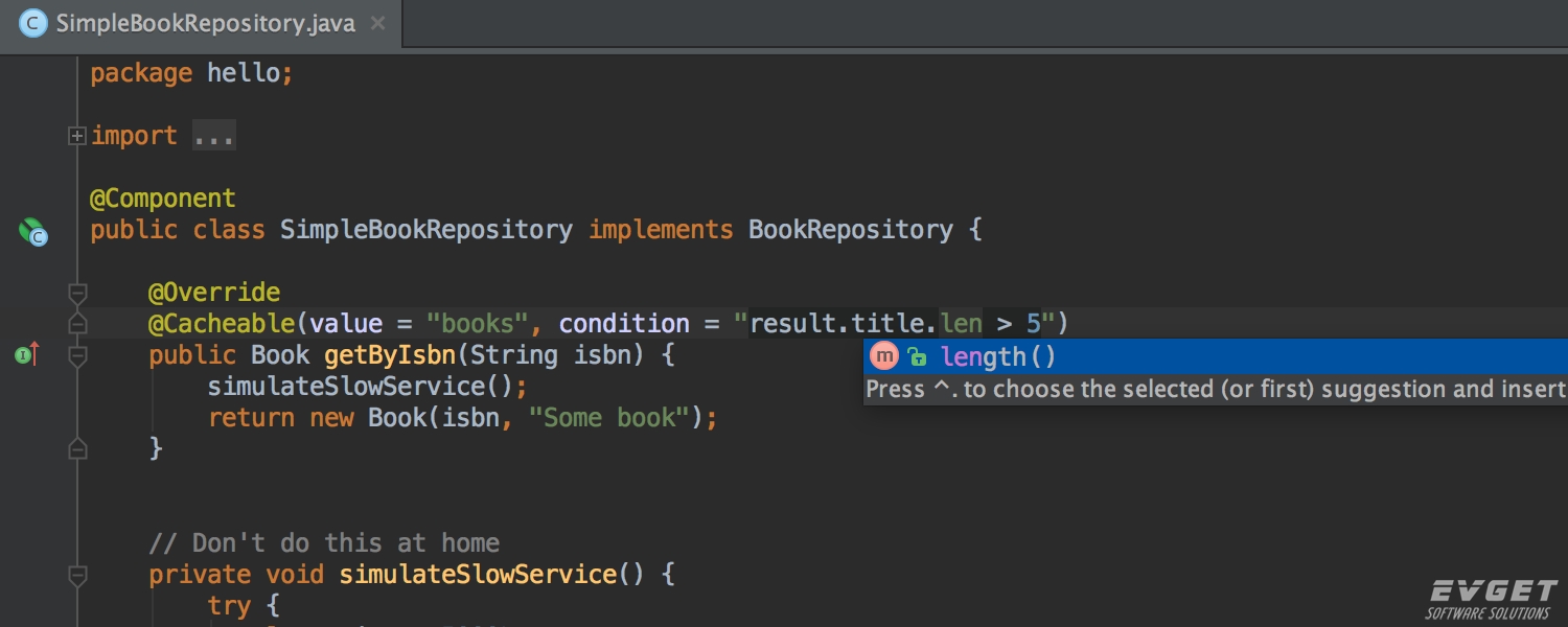 Spring Caching IntelliJ IDEA Preview 2016.2