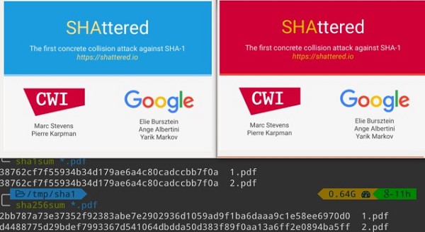 Google 宣布攻破 SHA-1 加密：证明哈希值可与 PDF 文件内容冲突