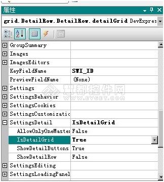 设置SettingsDetail下的IsDetailGrid=