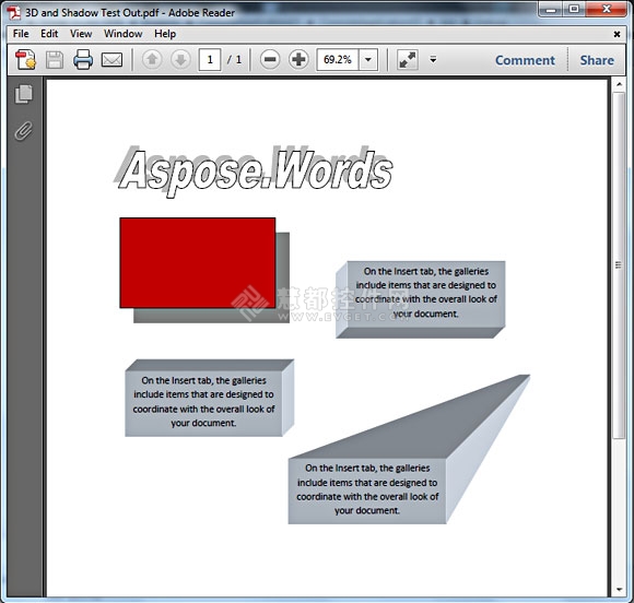 Aspose.Words,文档处理控件Aspose.Words 13.2.0发布,3D图形和阴影效果