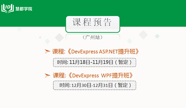 DevExpress WinForm提升班 广州