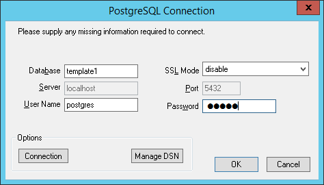 如何将报表连接到PostgreSQL数据库