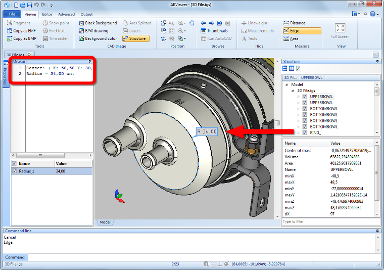 【ABViewer 教程】在STP，IGS，SAT，BREP文件中测量3D模型