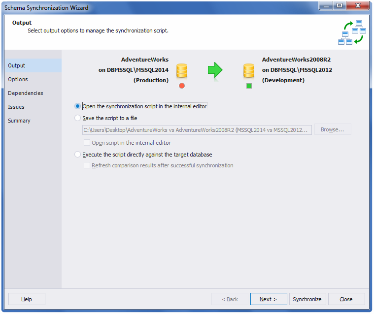 【dbForge Schema Compare for SQL Server入门教程】如何同步架构