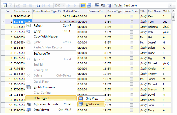 dbForge Data Compare for MySQL入门教程：在网格中查看数据