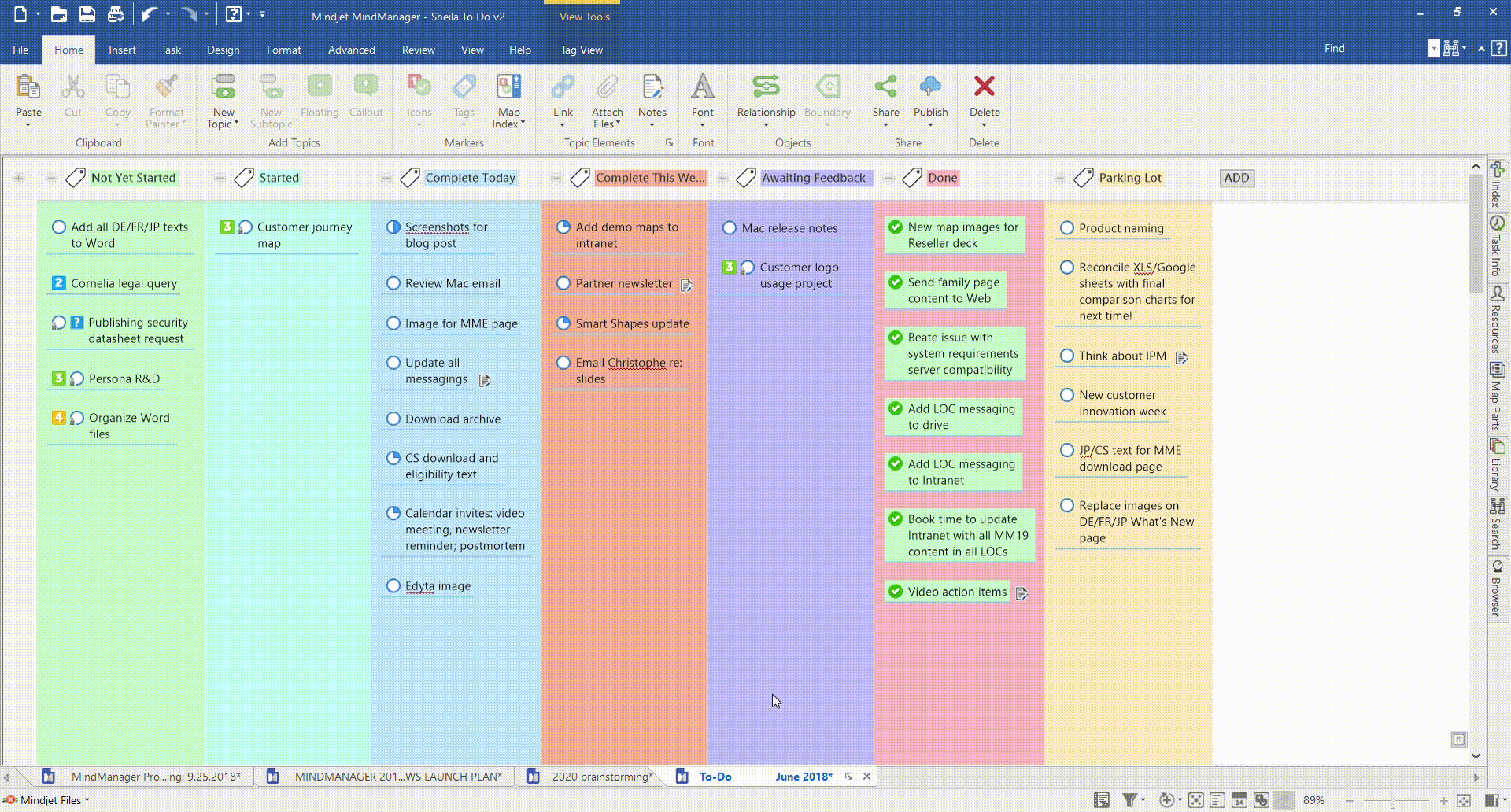 在计划中使用MindManager 2019创建Kanban原则的7个理由