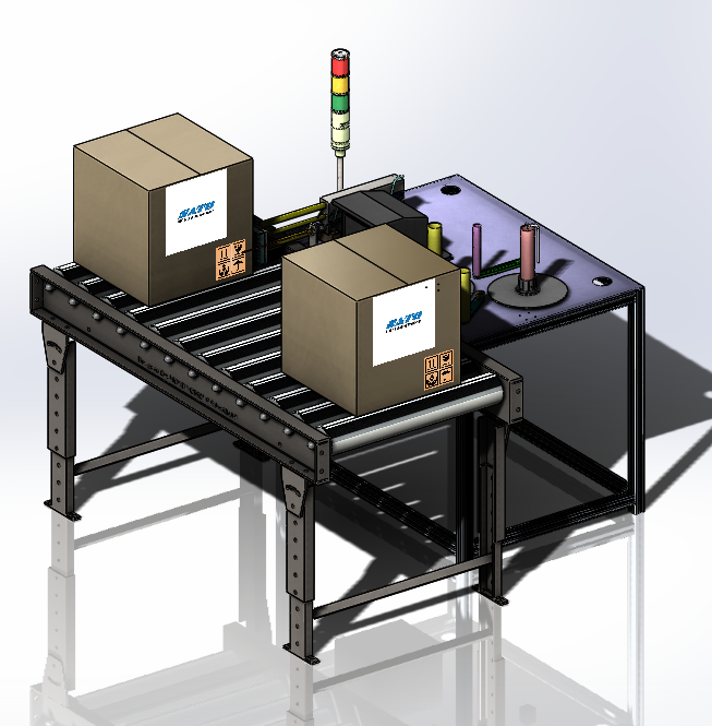 用SolidWorks设计带输送机的贴标系统模型