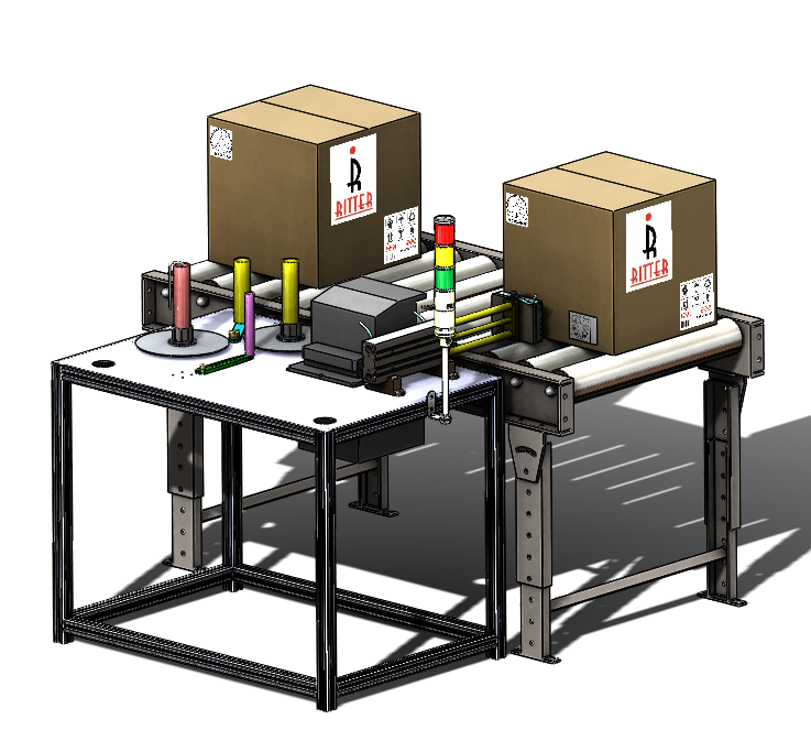 用SolidWorks设计带输送机的贴标系统模型