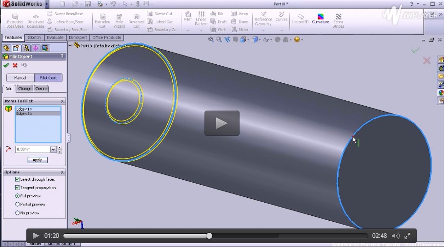 【入门】SolidWorks基础入门视频（二）：设计AA蓄电池拉拔，AA电池喷漆，电容器