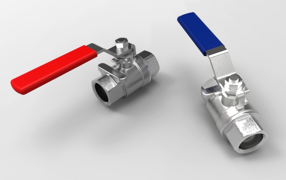 【模型】通过SolidWorks设计的一款3/4球阀，细节处理逼真的好阀