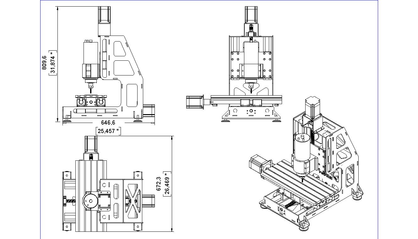 通过solidworks设计的小型CNC模型