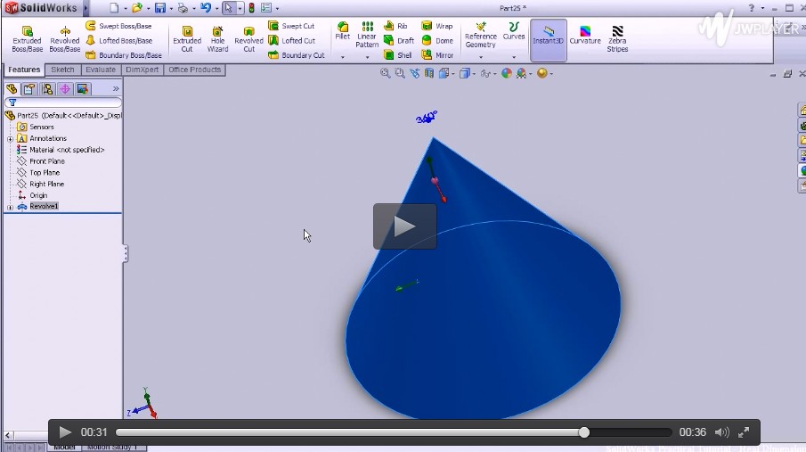 SolidWorks基础入门视频（三）-圆锥体