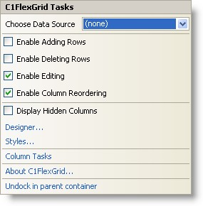 ComponentOne Studio使用教程：如何使用 C1FlexGrid 的设计时环境来配置 C1FlexGrid 控件（三）
