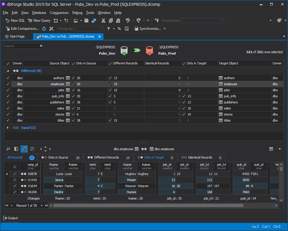 dbForge Studio for SQL Server 使用教程：如何进行数据库差异管理