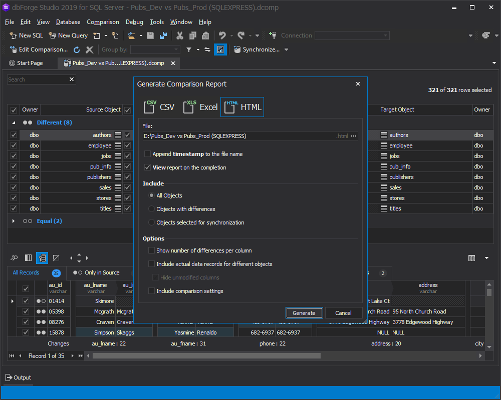 dbForge Studio for SQL Server 使用教程：如何进行数据库差异管理