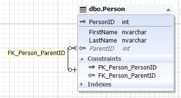 具有自我参照的Person实体