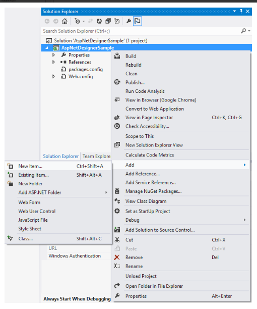 .NET的报表控件ActiveReports教程：如何使用ASP .NET MVC创建Web 设计器（二）