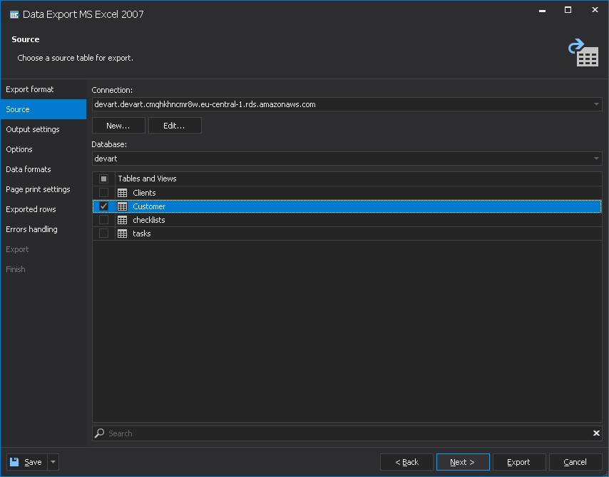 数据库管理工具dbForge Studio for MySQL使用教程：如何从Amazon RDS MySQL实例导出数据
