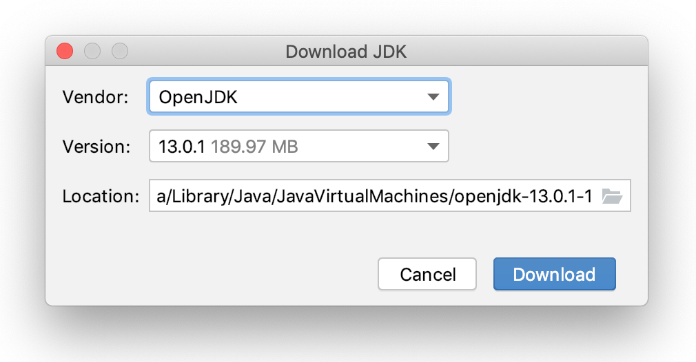 创建项目时下载JDK