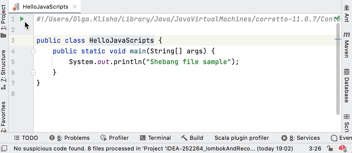 IntelliJ IDEA下一版本将支持Shebang机制