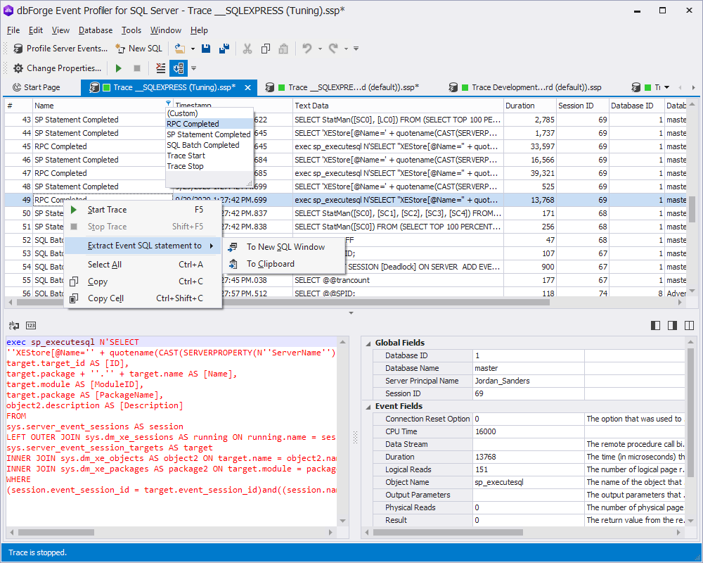 如何在SQL Server中设置扩展事件