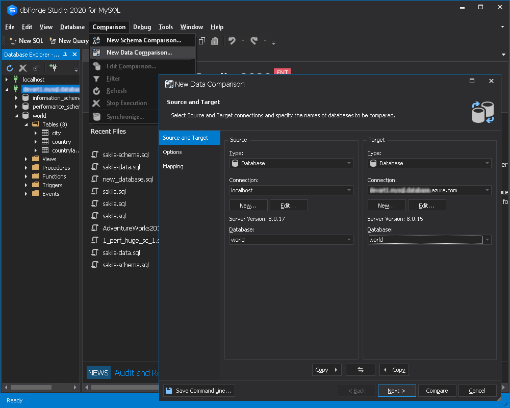 将数据部署到Azure MySQL