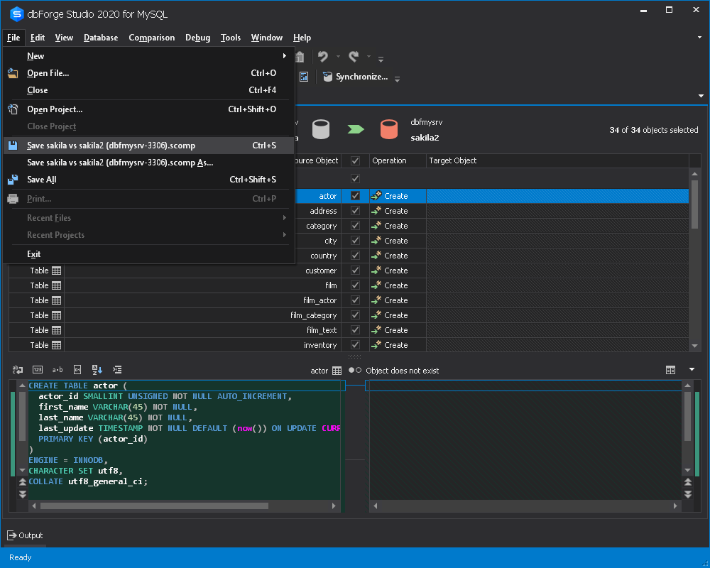 使用dbForge Studio for MySQL自动进行数据库开发