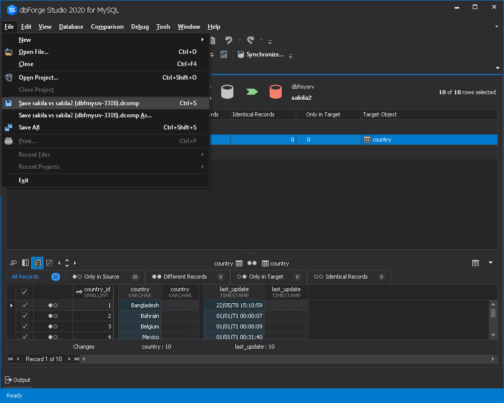 dbForge Studio for MySQL的DevOps自动化