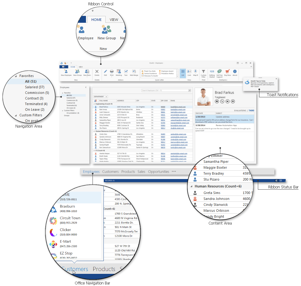 DevExpress WinForms控件入门指南：Office启发式用户界面