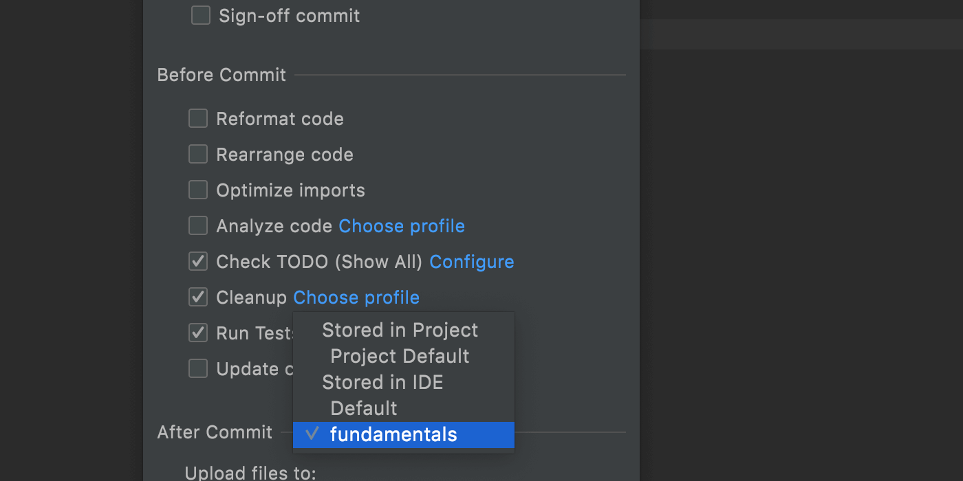 在 webstorm 中选择配置文件清理代码