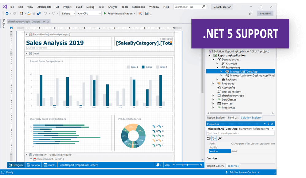 DevExpress .NET Reporting v21.1新版亮点：Visual Studio报表设计器兼容.NET 5-图解