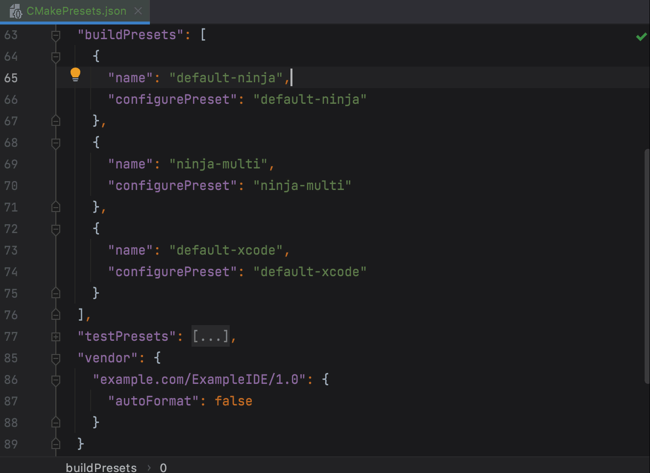 加载 CMake 预设