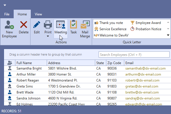 DevExpress WPF主题列表图解 - VS2019Blue主题