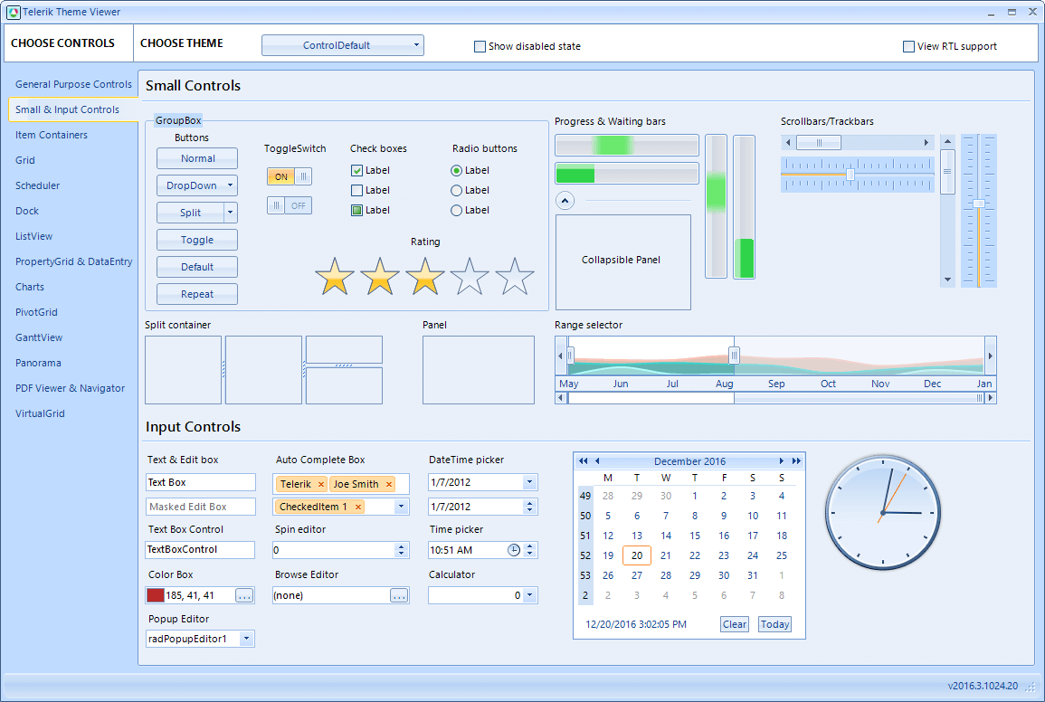 WinForm界面控件Telerik UI for WinForm初级教程 - 预览和更改控件外观 - 图集