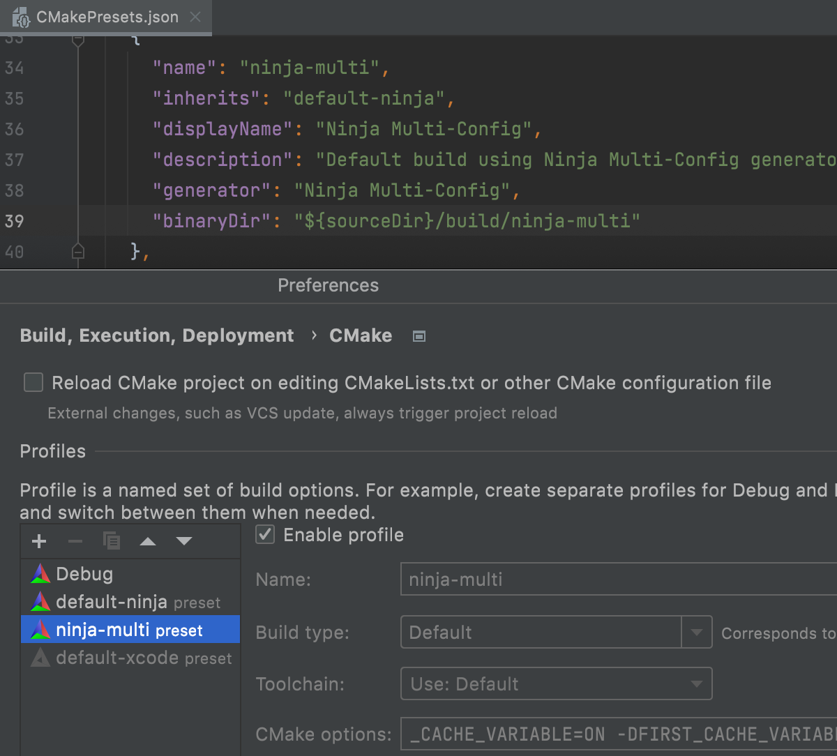 CMake 预设