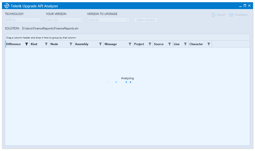 Telerik UI for WPF入门级教程：Telerik Upgrade API Analyzer