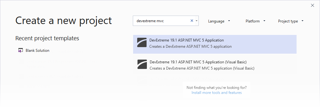 DevExtreme ASP.NET MVC入门级教程：创建一个项目