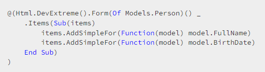 B/S端界面控件DevExtreme ASP.NET MVC入门级教程：Razor语法 - 指定选项（一）