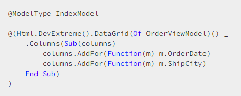 B/S端界面控件DevExtreme ASP.NET MVC入门级教程：Razor语法 - 指定选项（一）