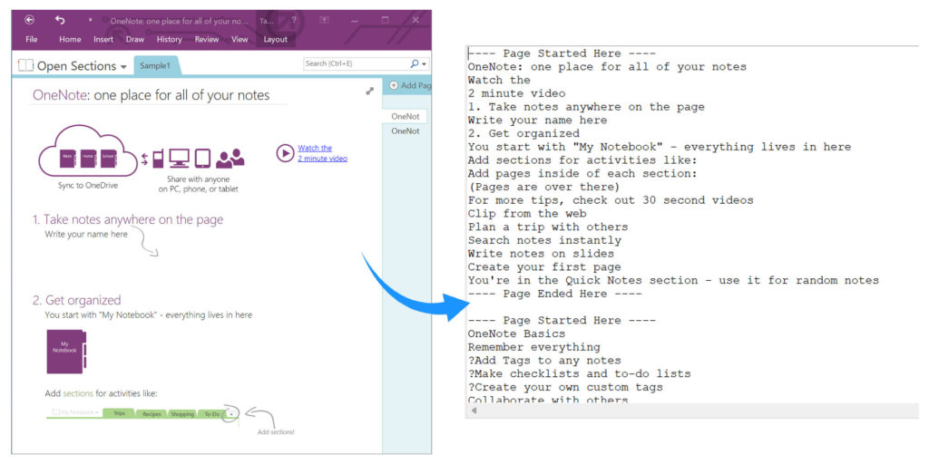 从 Java 中的 OneNote 文档的特定页面获取文本