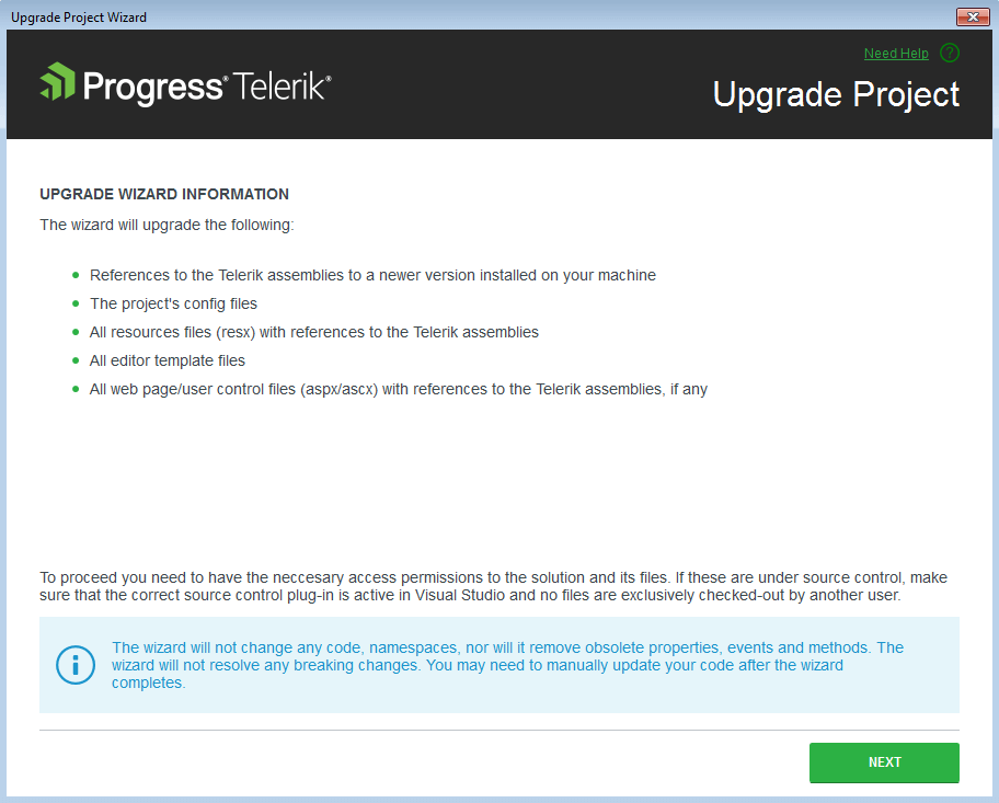 界面开发组件Telerik UI for WinForms入门教程：VS扩展 - 升级项目