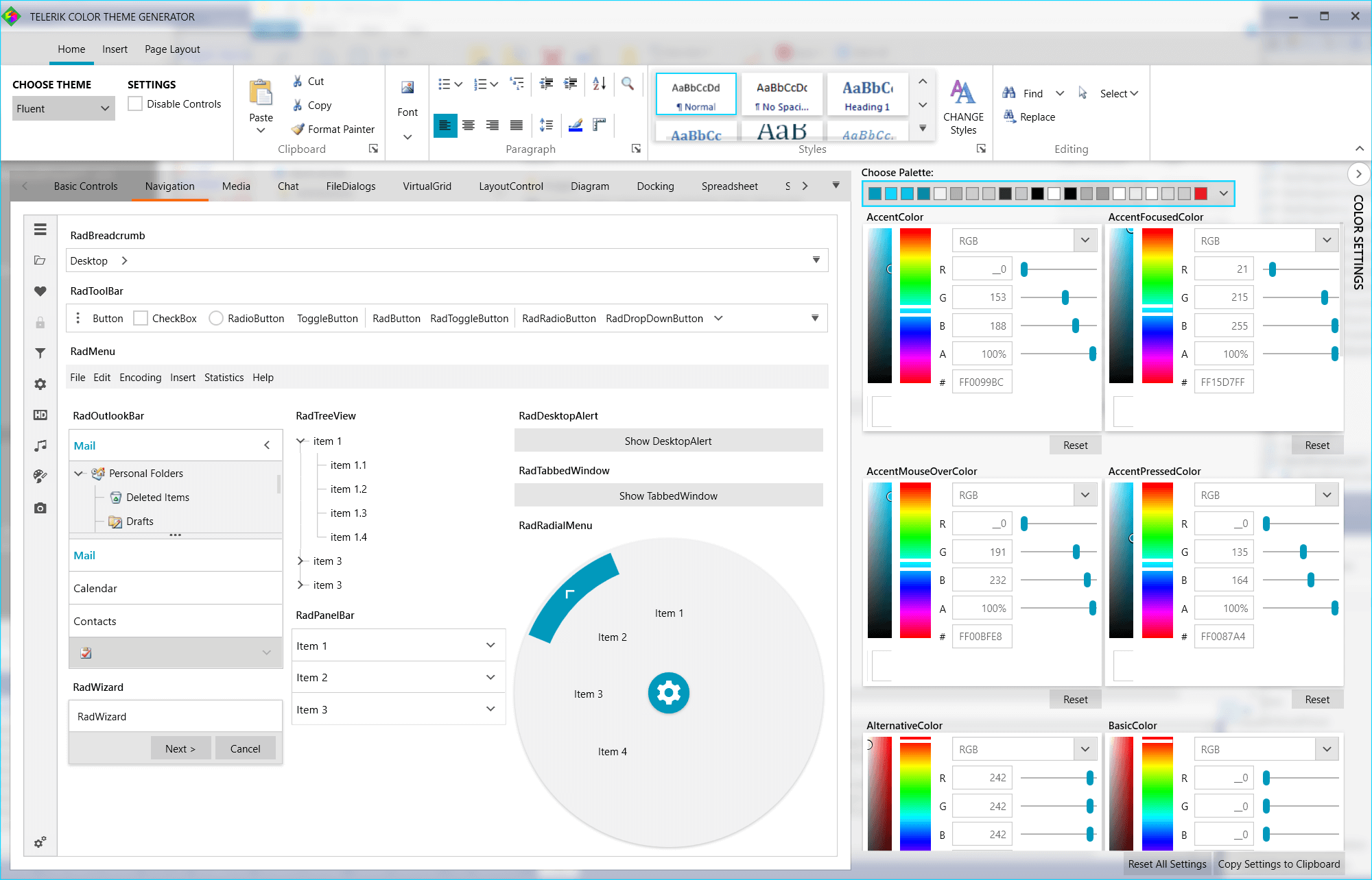 界面组件Telerik UI for WPF入门级教程：颜色主题生成器