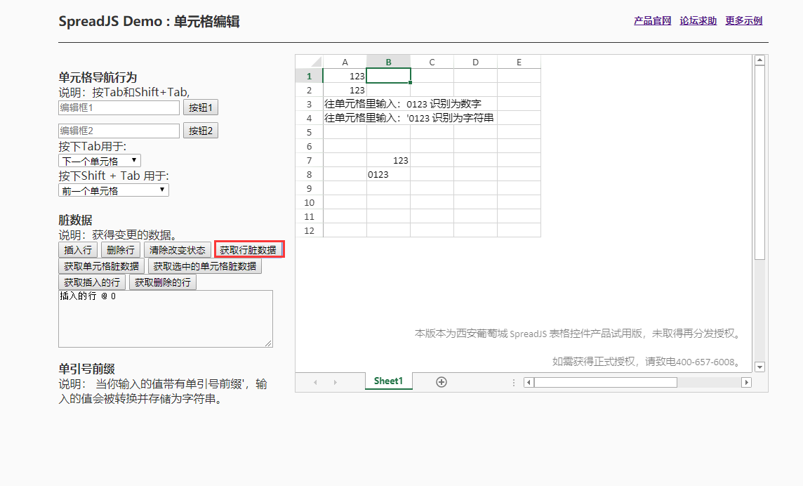 纯前端表格控件SpreadJS新手入门指南：导航/脏数据/单引号前缀